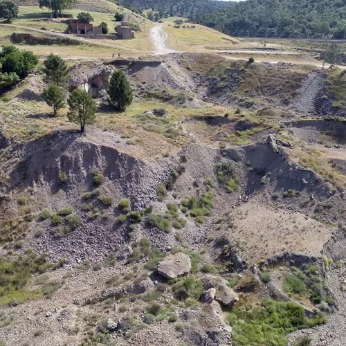 El Horcajo. Escombreras vista aérea (M. González Nieto)